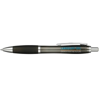 Click-action ballpoint pen with rubber grip and black gel ink.... from ASI...