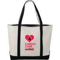 Cotton canvas boat tote with 11" drop handles and zipper closure.... from ASI...