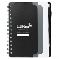 5" x 7" Recycled Dual Pocket Spiral Notebook w Pen