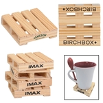 3" Square Mini Pallet Wood Coaster