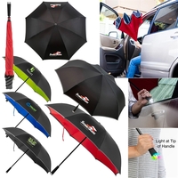 48" Cumulus reversible umbrella with a resilient fiberglass frame and LED......