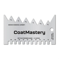 Metalphoto® 3.5" x 2" .032 Aluminum Wet Film Thickness Gauge measuring......