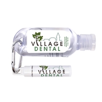 2 oz Tottle Antibacterial Sanitizer W/Carabiner + Clip Balm