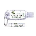 2 oz Tottle Antibacterial Sanitizer W/Carabiner + Clip Balm