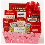 Pink Candy Cane Holiday Treat Basket