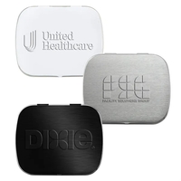 Pocket-sized metal tin filled with spearmint flavored mints.... from ASI...