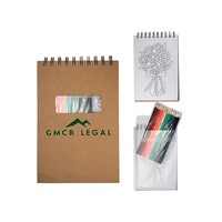 Spiral bound drawing set with notepad and colored pencils in a... from ASI...