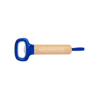Bamboo Bottle Opener with Silicone Strap