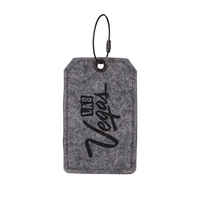 4 3/4" x 3" felt luggage tag with leather accent colors.... from ASI 88060...