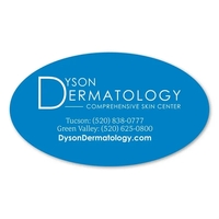 2" x 3.5" oval shaped label with permanent adhesive backing and... from ASI...