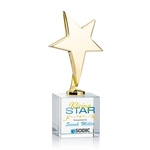 Tuscany Gold Star VividPrint™ Award on Granby Base - Clear