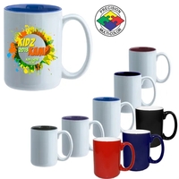 15oz El Grande Two Tone mug with c-shaped handle. Huge variety... from ASI...
