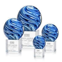 The mesmerizing Naples Art Glass Award features blue and white swirls... from...