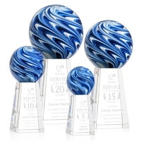 The mesmerizing Naples Art Glass Award features blue and white swirls... from...