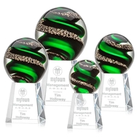 Magnificent Striking Zodiac Art Glass Award features twisting ribbons of...