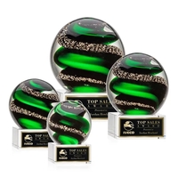 Magnificent Striking Zodiac Art Glass Award features twisting ribbons of...