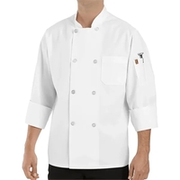 Eight pearl button chef coat with thermometer pocket. Blank product.... from...