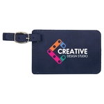 Blue/Black Leatherette Luggage Tag