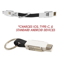 4-in-1 keychain charging cable with micro USB lightning connector and...