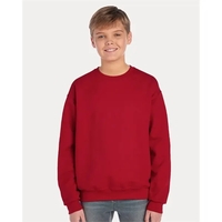 Youth 8.0 oz. 50% polyester/50% cotton crew neck sweatshirt. Blank...