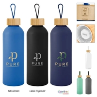 25 Oz. Blaire Recycled Aluminum Bottle With Bamboo Lid An...
