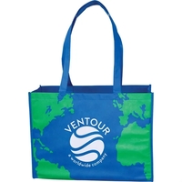 Tear-resistant, water-repellent tote bag with a map of the earth as... from...