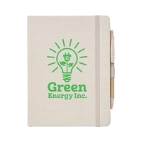 Hemp journal with a pen, 80 sheets of wide-ruled paper, elastic... from ASI...