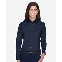Harriton Women's Easy Blend™ Long-Sleeve Twill Shirt with...... from ASI...
