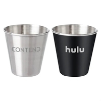 Stackable 2 oz. shot glass made of high-quality brushed stainless steel.......