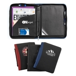 Conference Ring Folio - Zippered, Binder Padfolio with Paper