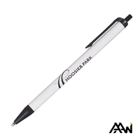 Value Slim Pen w/Glossy White Barrel - Matte Colored Accent
