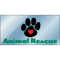 4" x 2" chrome polyester decal with square corners and one... from ASI 89910...