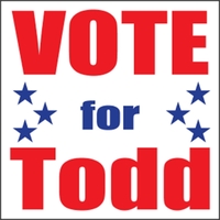 4" x 4" white vinyl decal with square corners and one... from ASI 89910...