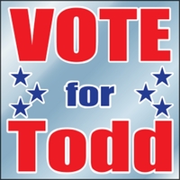 4" x 4" chrome polyester decal with square corners and one... from ASI 89910...