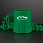 1 oz. Green Mug Shot Glass on Bead Necklace