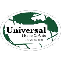 6" x 4" oval shaped, white vinyl decal with one color... from ASI 89910...