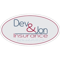 7.5" x 4" oval shaped, clear polyester decal with face adhesive... from ASI...