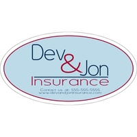 7.5" x 4" oval shaped decal made of removable white vinyl... from ASI 89910...