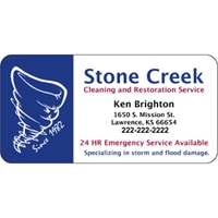 4" x 2" decal made of removable white vinyl with round... from ASI 89910...