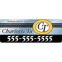 8" x 3" chrome polyester decal with round corners and one... from ASI 89910...