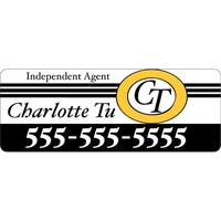 8" x 3" decal made of removable white vinyl with round... from ASI 89910...