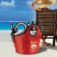 Portable, insulated ice bucket and beverage carrier with handles.... from ASI...
