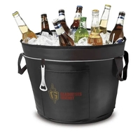 Celebration bucket cooler with front pocket and attached bottle opener.......