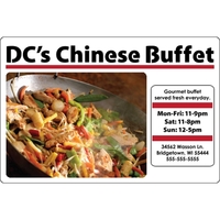 6" x 4" white vinyl decal with rounded corners and four... from ASI 89910...