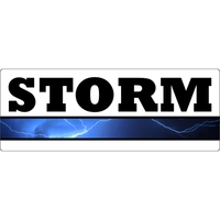 8" x 3" white vinyl decal with rounded corners and four... from ASI 89910...