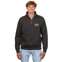 Premium adult unisex quarter-zip fleece with a smooth print-ready face,...