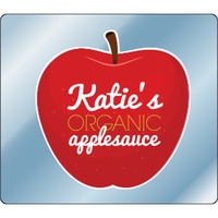 4" x 3.5" chrome polyester decal with rounded corners and four... from ASI...