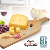 This wine bottle shaped bamboo serving and cutting board can be... from ASI...