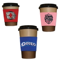 3 3/4" x 12" (when open) cup sleeves made of cotton/polyester... from ASI...