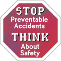 2.5" x 2.5" octagon shaped hard hat decals with 4 color... from ASI 89910...